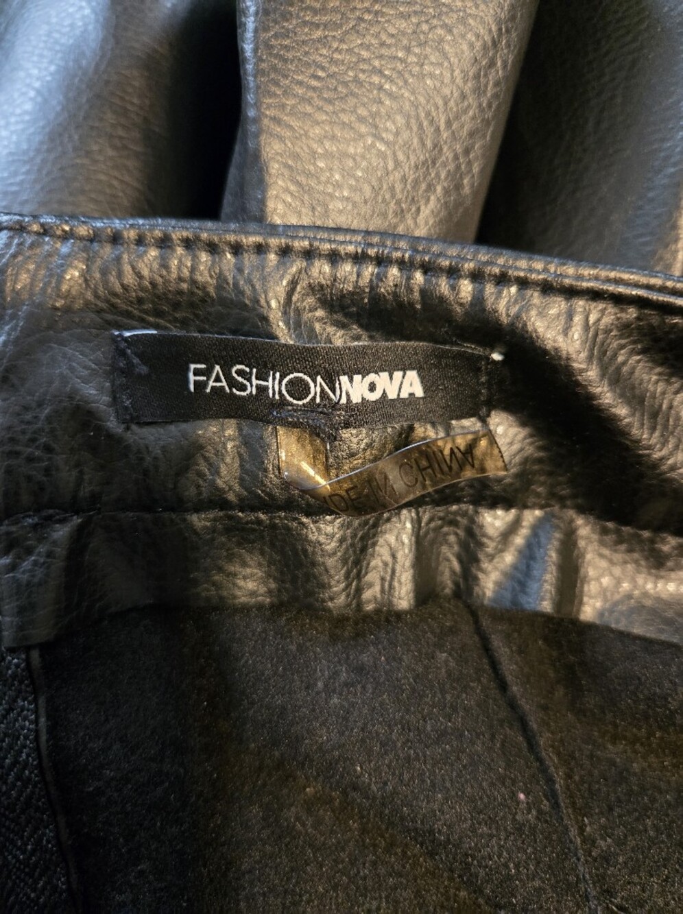 Fashion Nova Black Faux Leather Skirt